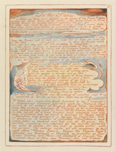 'To the Public...', plate 3 from 'Jerusalem'