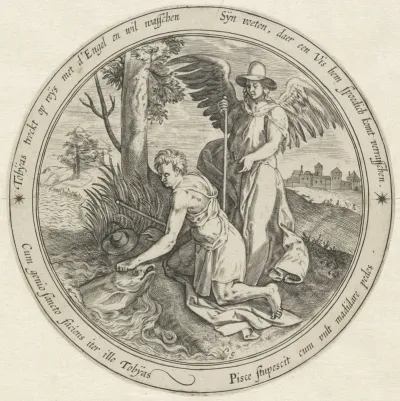 Tobias vangt de vis