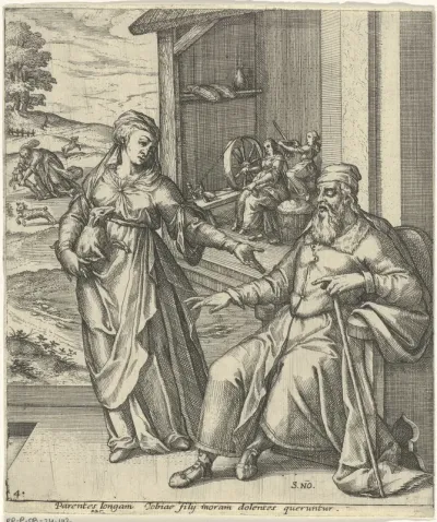 Tobit en Anna met het geitje