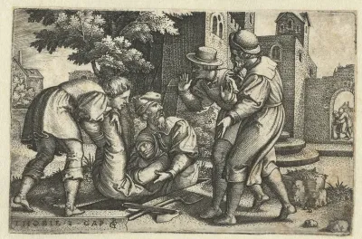 Tobit en Tobias begraven een lichaam