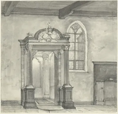 Toegang tot de kapel met de grafkelder van de Heren van Zandvoort, in de kerk te Zandvoort