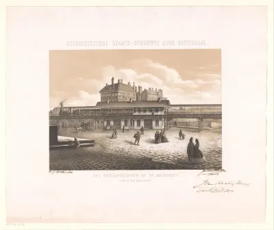 Toekomstvisie voor een treinstation op de beursbrug in Rotterdam