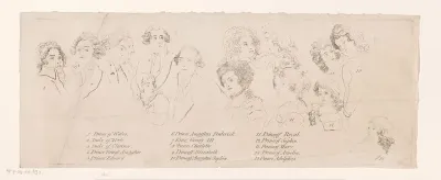 Toelichting bij de prent met portretten van de koninklijke familie van het Verenigd Koninkrijk