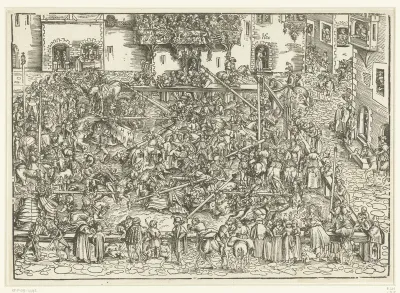 Toernooi op het marktplein in Wittenberg