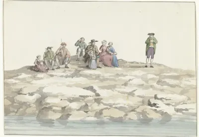 Toeschouwers bij het vertrek uit de haven van Luogo Vivo