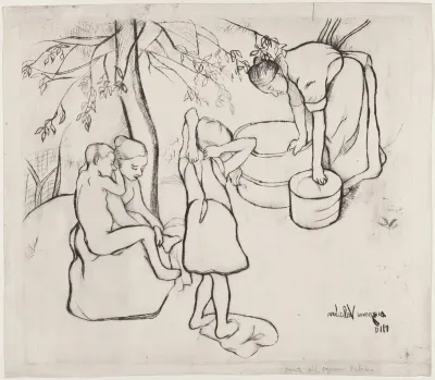 Toilette des enfants dans le Jardin