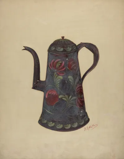 Toleware Coffee Pot