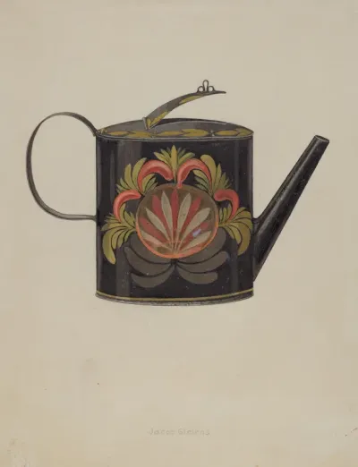 Toleware Tin Coffee Pot