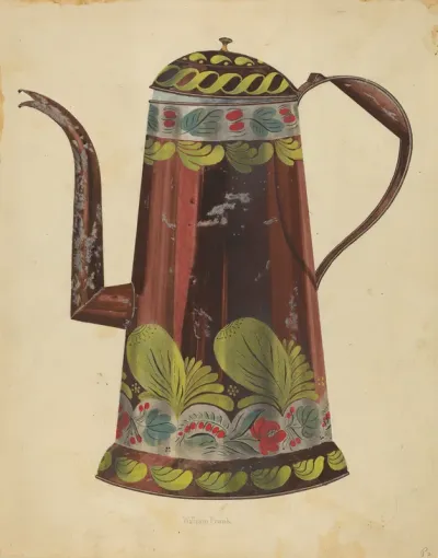 Toleware Tin Coffee Pot