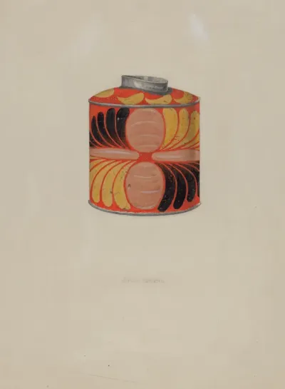 Toleware Tin Tea Caddy