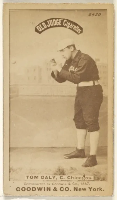 Tom Daly, Catcher, Chicago, from the Old Judge series (N172) for Old Judge Cigarettes