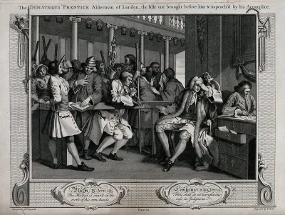 Tom Idle and Francis Goodchild, once colleagues meet at a session of the court of justice; Idle is a pleading defendant while Goodchild wearing the furred robe and chain of an alderman is the acting magistrate