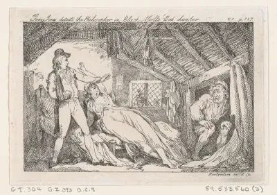 Tom Jones detects the Philsopher in Black Molls Bed Chamber, "The History of Tom Jones, a Foundling"