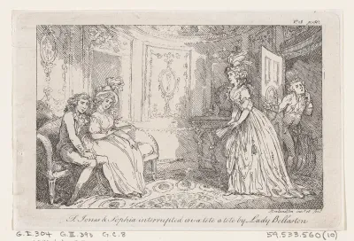 Tom Jones & Sophia interrupted in a tete a tete by Lady Bellaston, from "The History of Tom Jones, a Foundling"