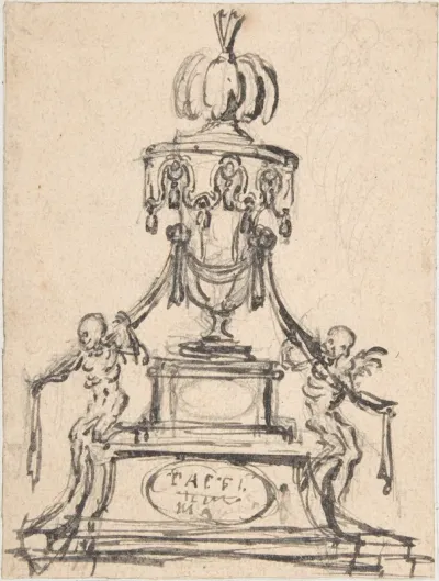 Tomb Monument with Skeletons