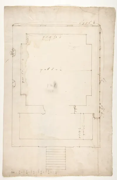 Tomb of Annia Regilla, plan (recto) Arch of the Argentarii, ornamental details, elevation (verso)