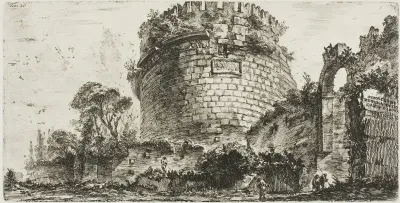 Tomb of Caecilia Metella called Capo di Bove [Ox Head], plate twenty from Some Views of Triumphal Arches and other monuments