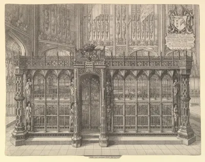 Tomb of Henry VII (from Francis Sandford, "Genealogical History of the Kings of England,"1677)