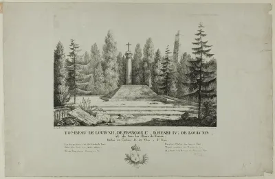 Tomb of Louis XII, François I, Henry IV, Louis XIV, and all the kings of France in the Valois Cemetery at St. Denis