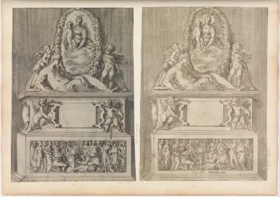Tomb Surmounted by the Madonna and Child in an Oval Wreath