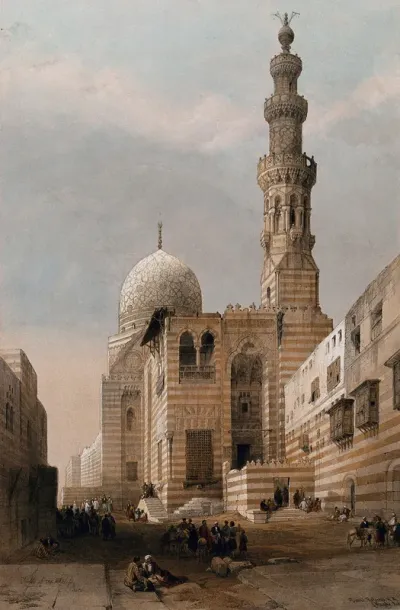 Tombs of the caliphs, with minaret, Cairo, Egypt