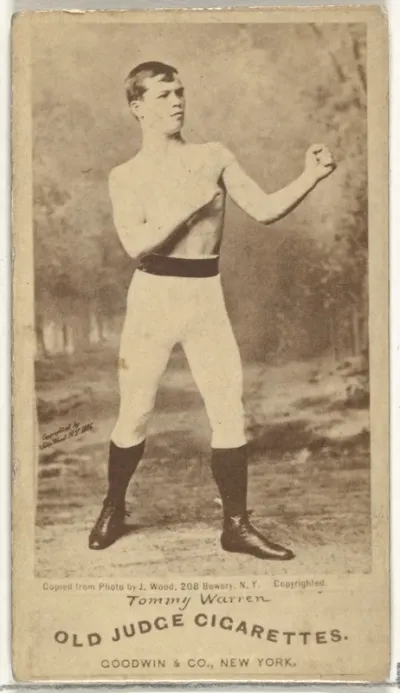 Tommy Warren, from the Celebrities and Prizefighters series (N174) for Old Judge Cigarettes