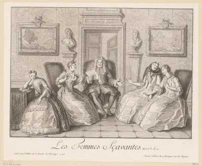 Toneelscène met figuren in een salon