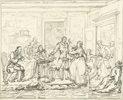 Toneelscène uit Jacob Simonsz de Rijk