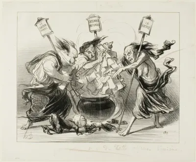 Too Many Cooks Spoil the Broth, plate 129 from Actualités