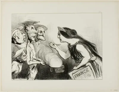 Too Many Cooks Spoil The Broth. “- This really tastes like bad cooking,” plate 142 from Actualités