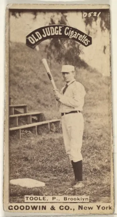 Toole, Pitcher, Brooklyn, from the Old Judge series (N172) for Old Judge Cigarettes