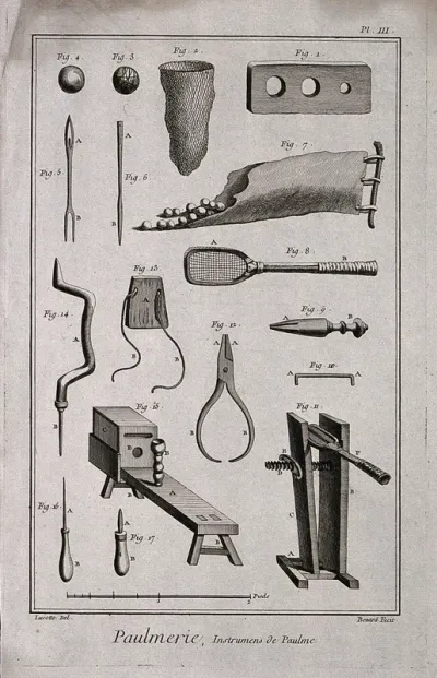 Tools and equipment for the game of real tennis