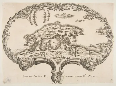 Topographic Plan (Porto Ercole?) in the Shape of a Fan