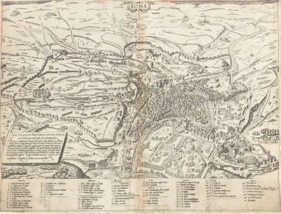 Topographical Map of Modern Rome