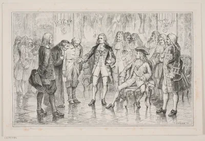 Tordenskjold fremstilles den skånske præst for Frederik IV