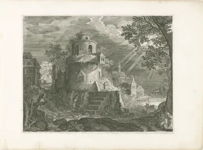 Toren aan de rand van een dorp