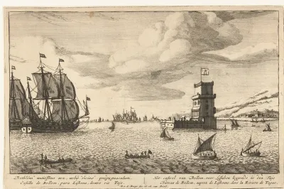 Toren van Belém in de rivier Taag gelegen
