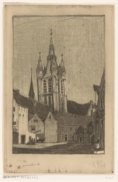 Toren van de Oude Kerk in Delft