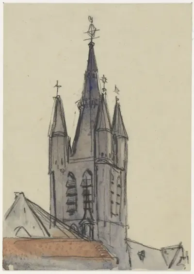 Toren van de Oude Kerk te Delft