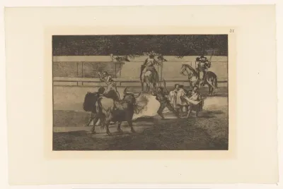 Torero met brandende banderillas