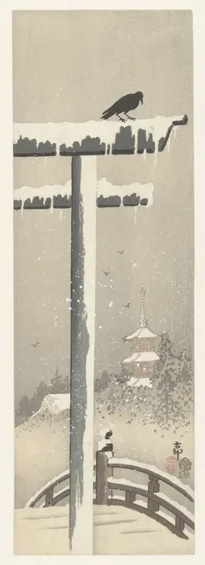 Torii in de sneeuw