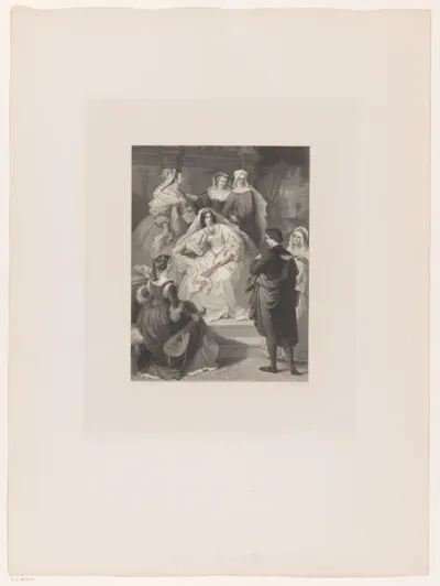 Torquato Tasso voor Eleonora d'Este en haar gevolg