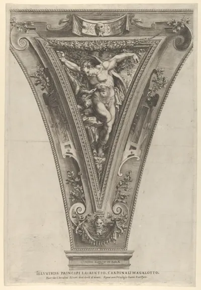 Torture of Prometheus set within a cornice