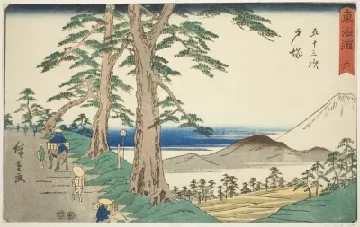 Totsuka—No. 6, from the series "Fifty-three Stations of the Tokaido (Tokaido gojusan tsugi)," also known as the Reisho Tokaido