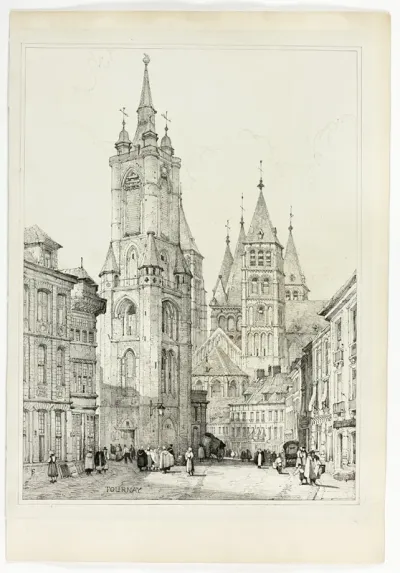 Tournay, from Facsimiles of Sketches made in Flanders and Germany