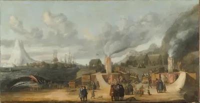 Traankokerijen bij het dorp Smerenburg