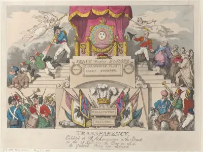 Transparency: Exhibited at R. Ackermann's in the Strand on the 27th November 1815, the Day on which the General Peace was Celebrated in London