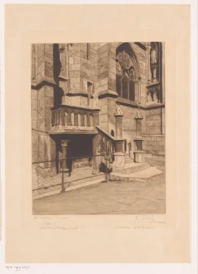 Trap aan de gevel van de Notre-Dame in Parijs