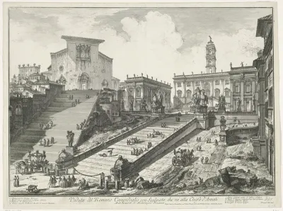 Trappen naar Piazza del Campidoglio en de Santa Maria in Aracoeli te Rome