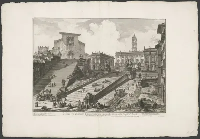 Trappen naar Piazza del Campidoglio en de Santa Maria in Aracoeli te Rome